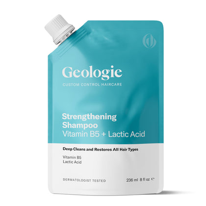Geologie bottle front view showing label and clean packaging benefit