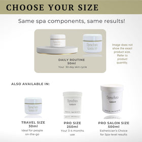 Gernetic Synchro Cream 50ml beside coin for scale illustrating travel-friendly size