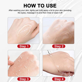 GESHANZHIShui application on hand demonstrating spreadability and gentle exfoliation benefit