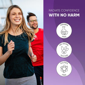 Get Back Gorgeous bottle next to hand showing 25g travel-friendly size convenience