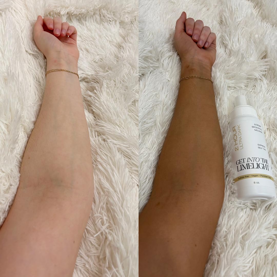 Get Into The Limelight lifestyle model in beachwear showcasing sunless tan glow
