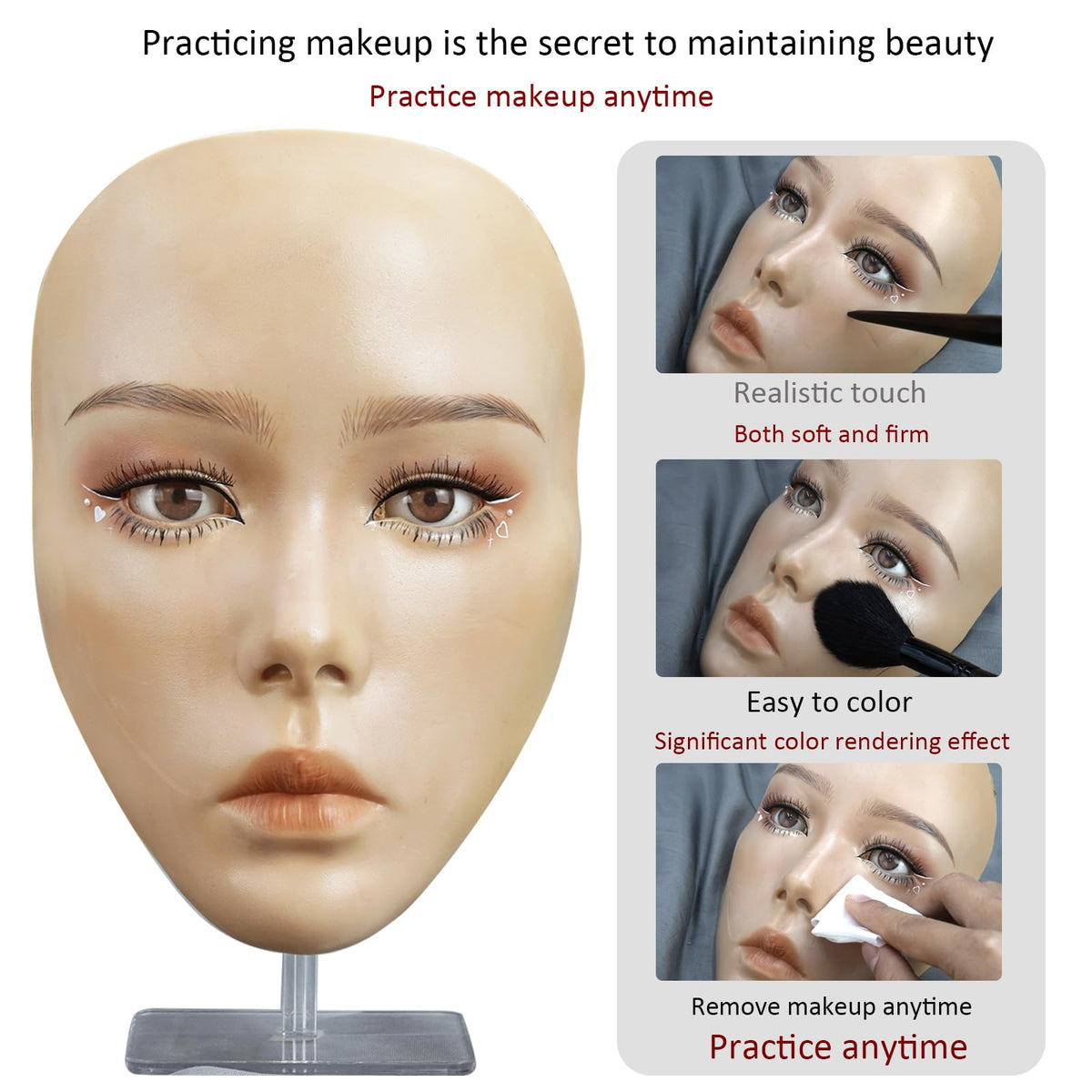 getpuchra close-up silicone skin texture showing realistic feel and makeup adherence