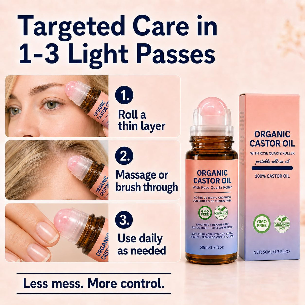 GETPUNA applied to eyebrow area demonstrating neat targeted application for brow grooming benefit