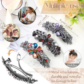 Geyoga close-up of a floral barrette detail highlighting delicate craft and shimmer