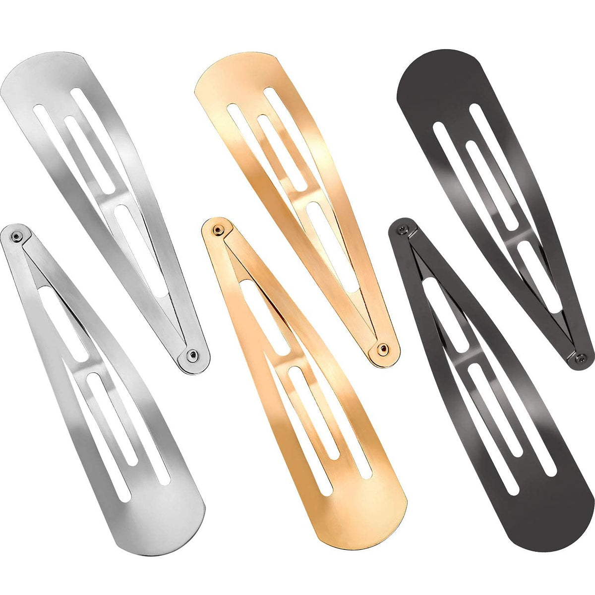 Geyoga front pack of 30 metal snap clips showing quantity and size benefit