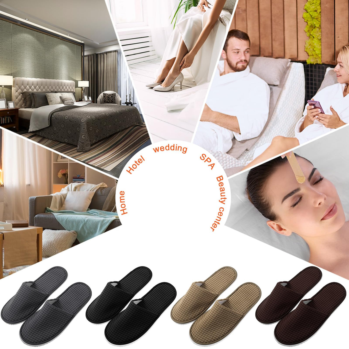 Geyoga slippers in hotel room setting adding professional guest comfort
