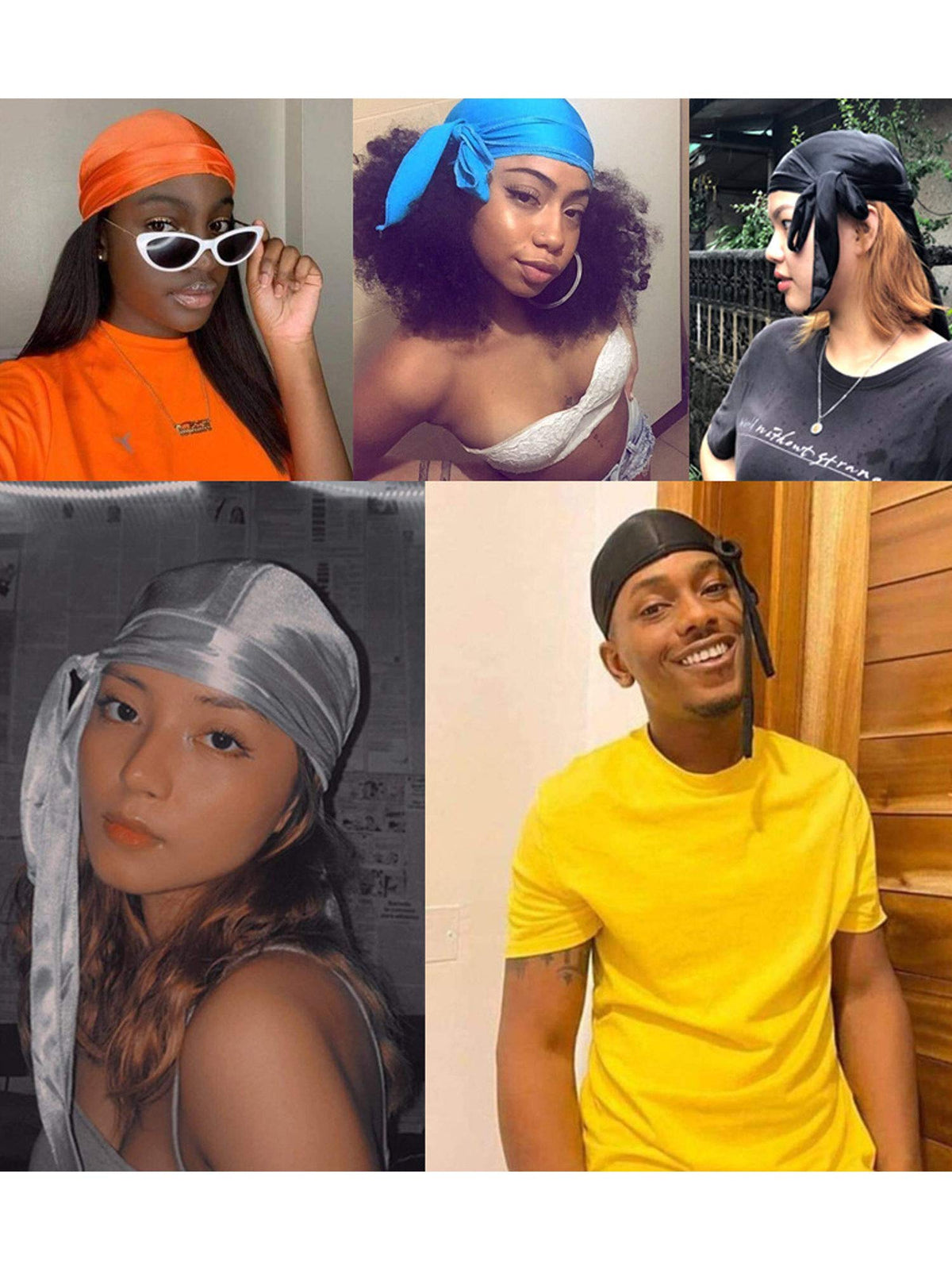 Geyoga durag in use as sleep cap protecting waves overnight