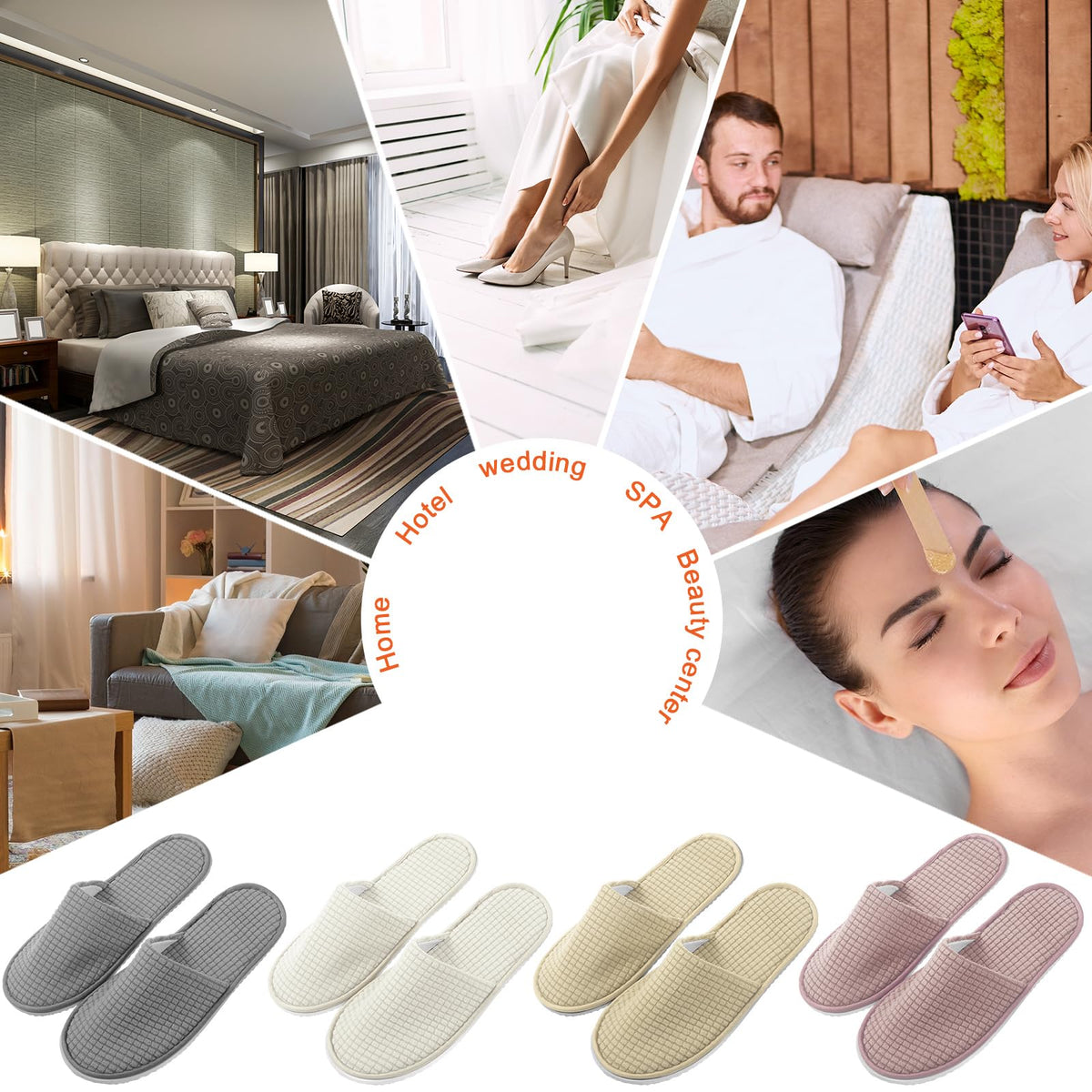 Geyoga slippers in a spa setting showing ready-to-use hospitality appeal