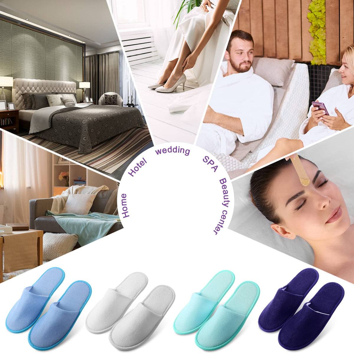 Geyoga slippers in a wedding setting offering easy guest footwear