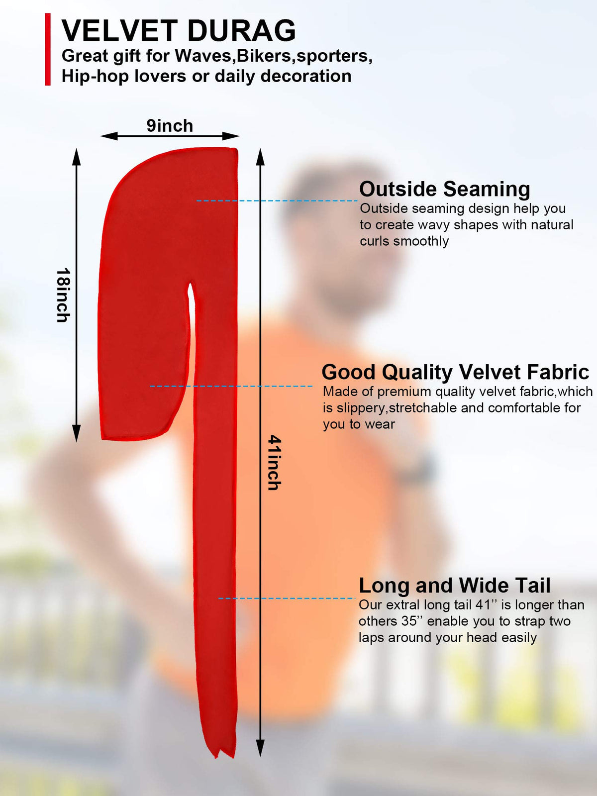 Geyoga long tail detail showing extra coverage and sun protection