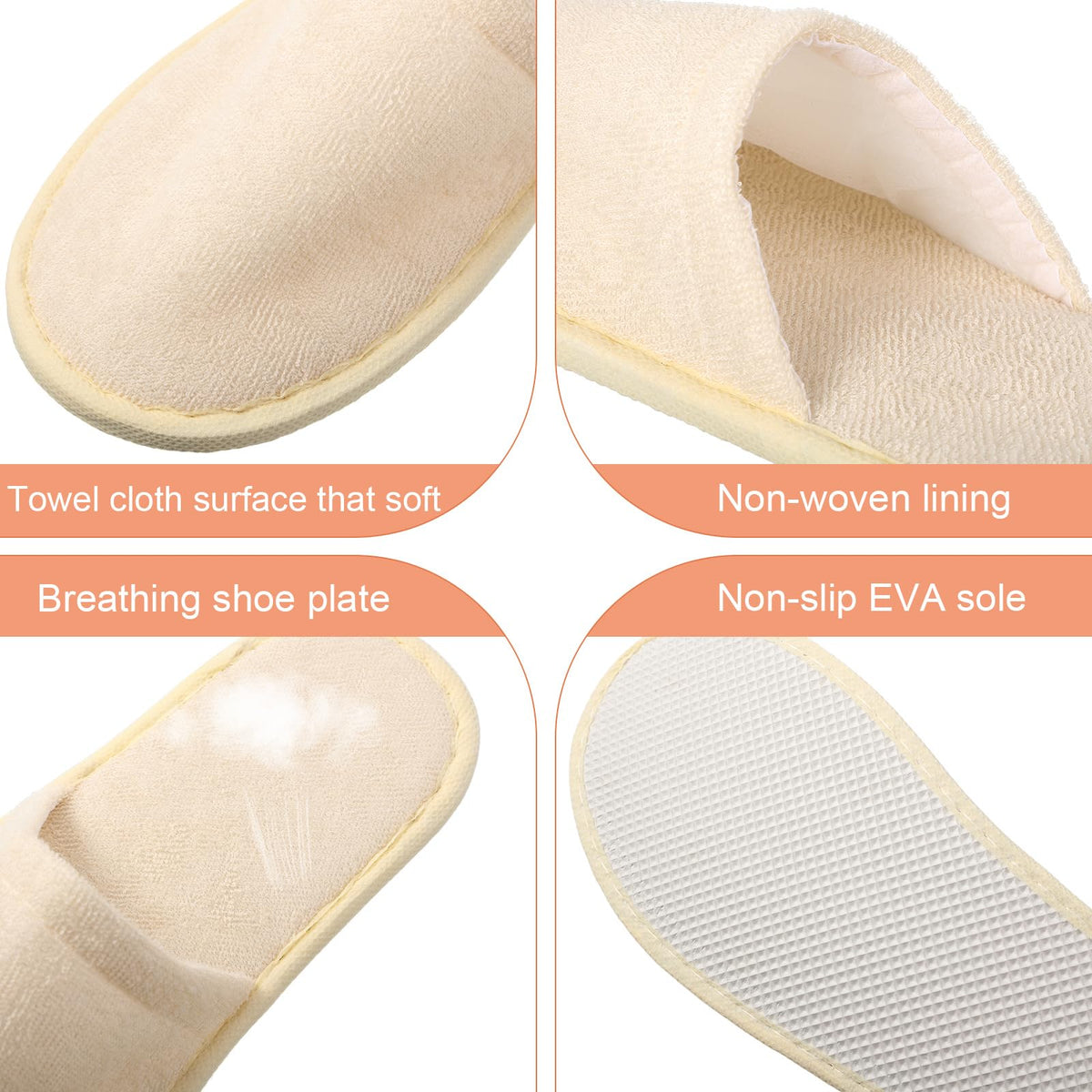 Geyoga slippers on model in room showing comfortable guest wear