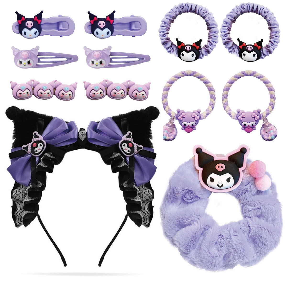 GFDSJKLCTH front packaging showing full purple accessory set and quick styling options
