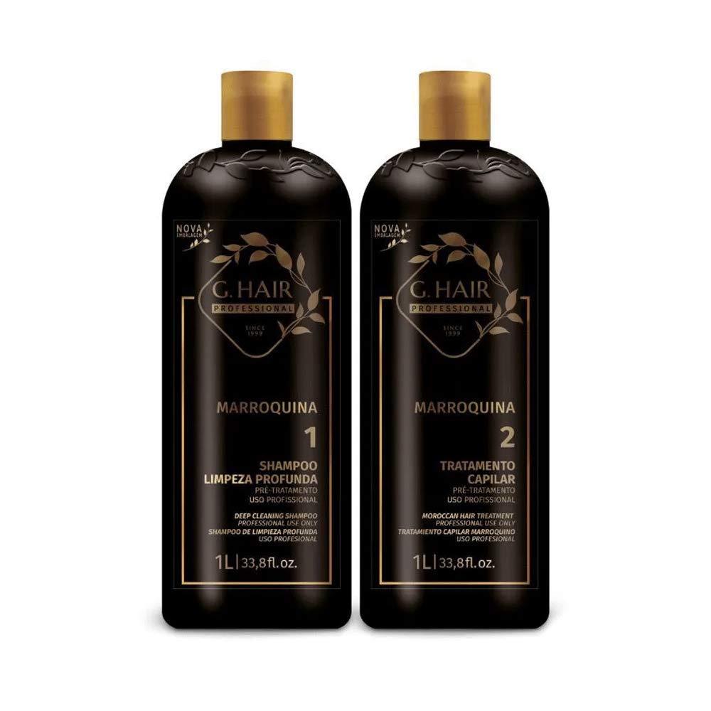 G.HAIR front packaging showing both 1L bottles and kit benefit of salon-sized supply