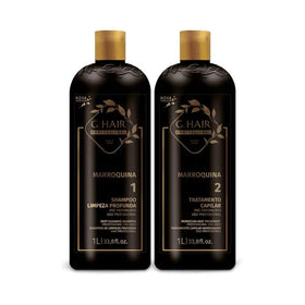 G.HAIR front packaging showing both 1L bottles and kit benefit of salon-sized supply