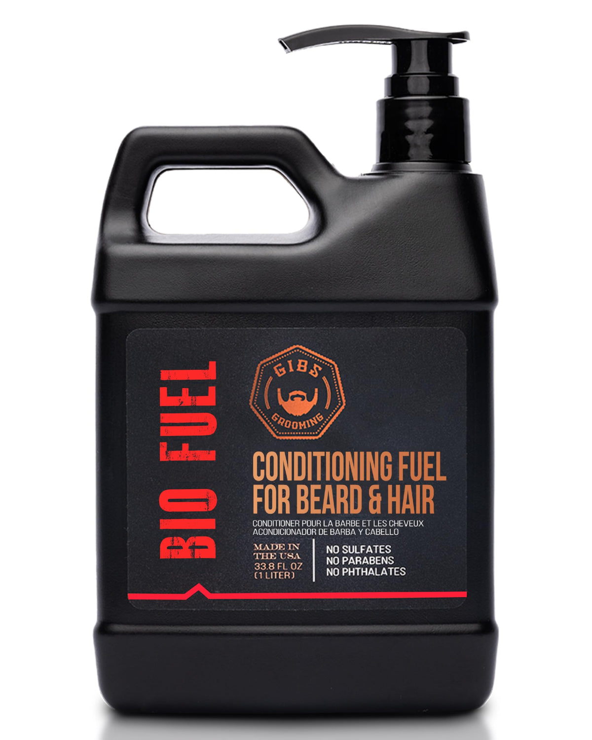 GIBS front packaging showing bottle and label, clear grooming brand identity