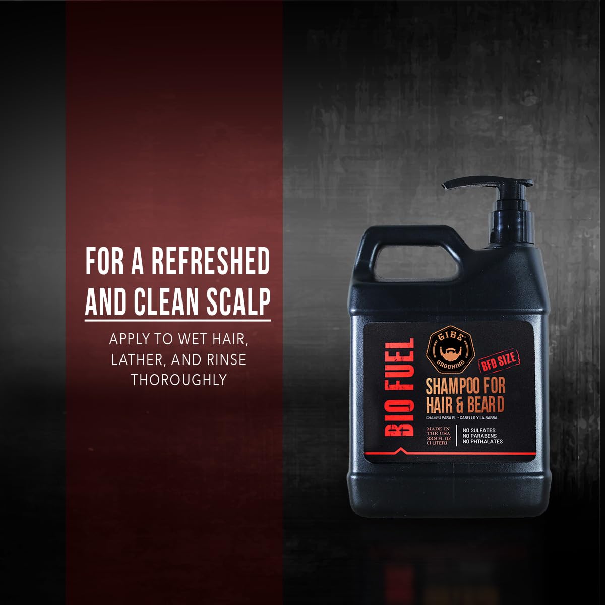 GIBS being used to wash hair, illustrating effective removal of dirt and buildup