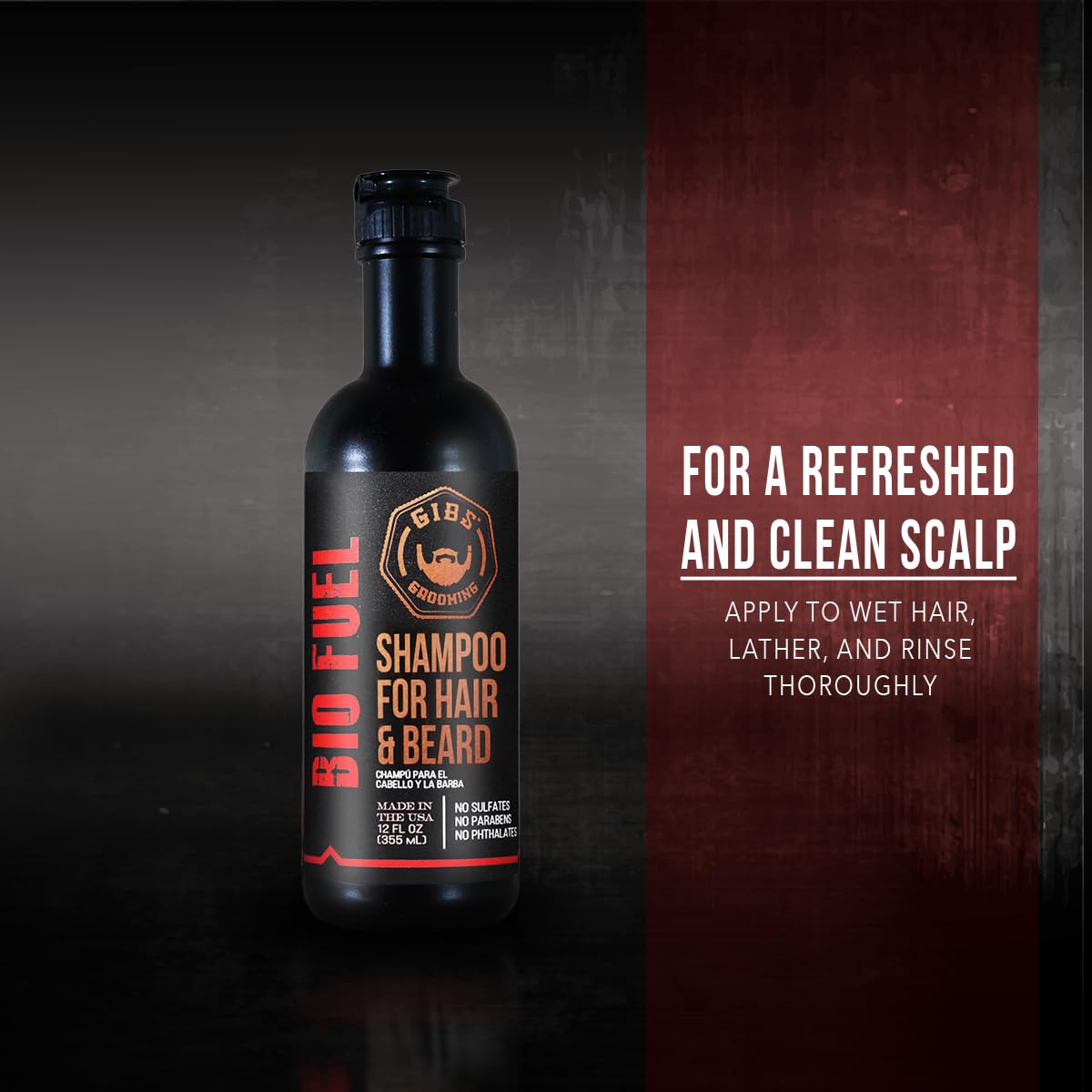 GIBS shampoo lather texture close-up showing rich foam and moisturizing benefit
