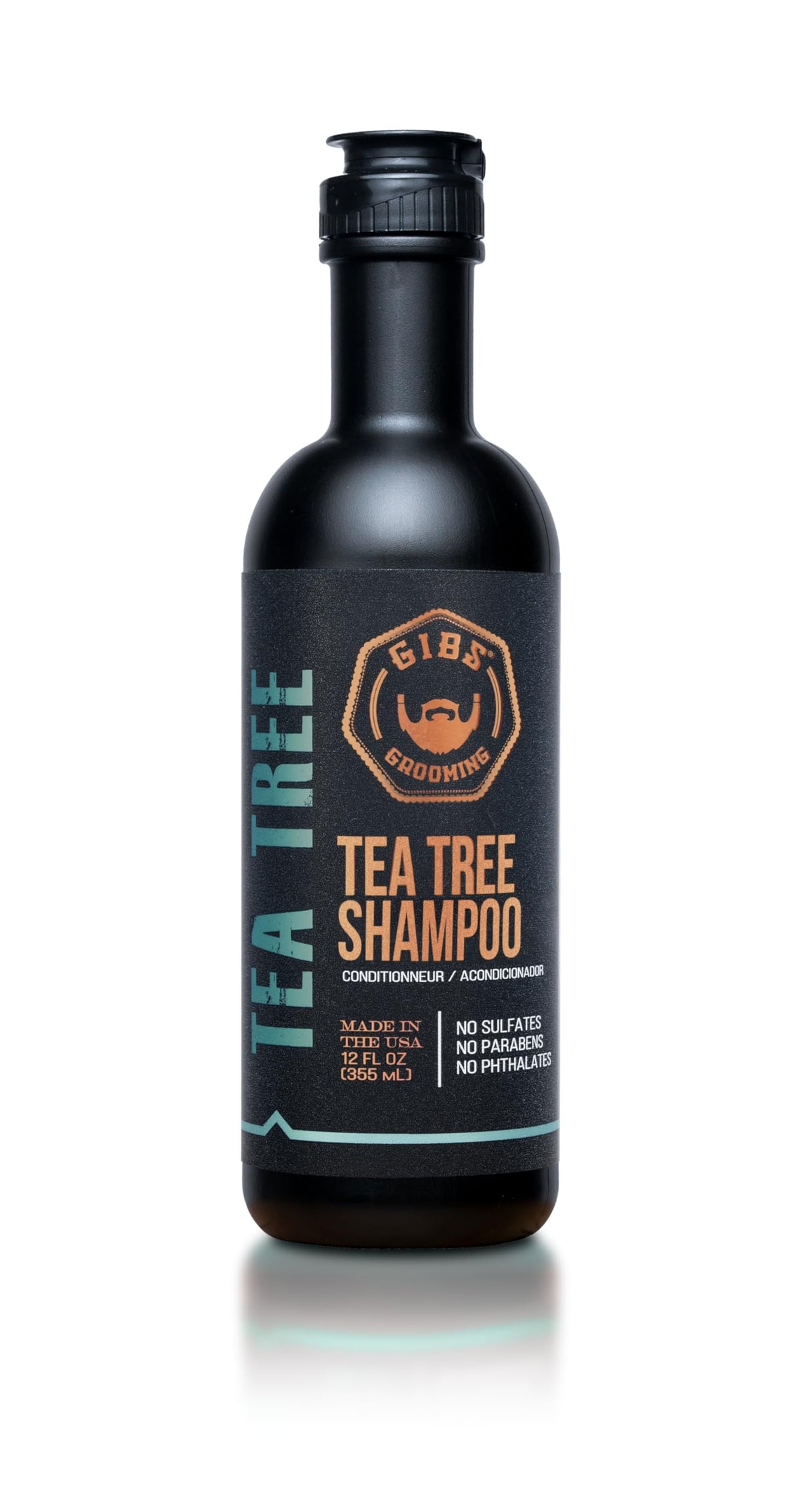 GIBS Grooming front packaging showing label and 12 fl. oz. size for clear identification