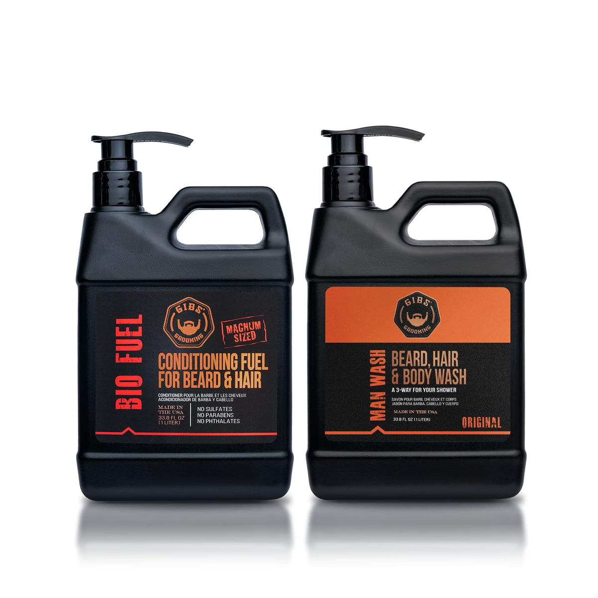 GIBS front view bottle showing label and easy-grip for shower use