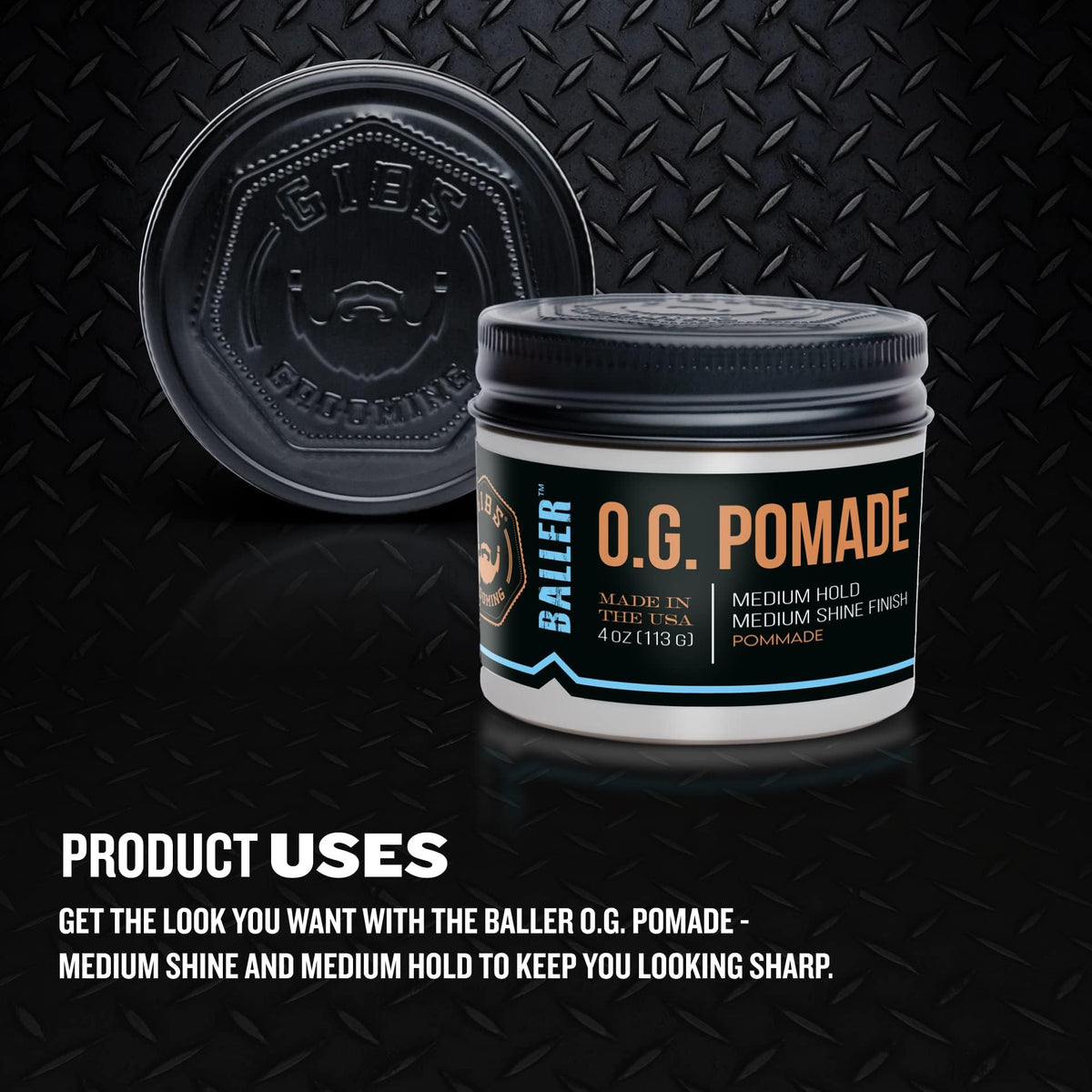 GIBS side label highlighting made in USA and product details for trust