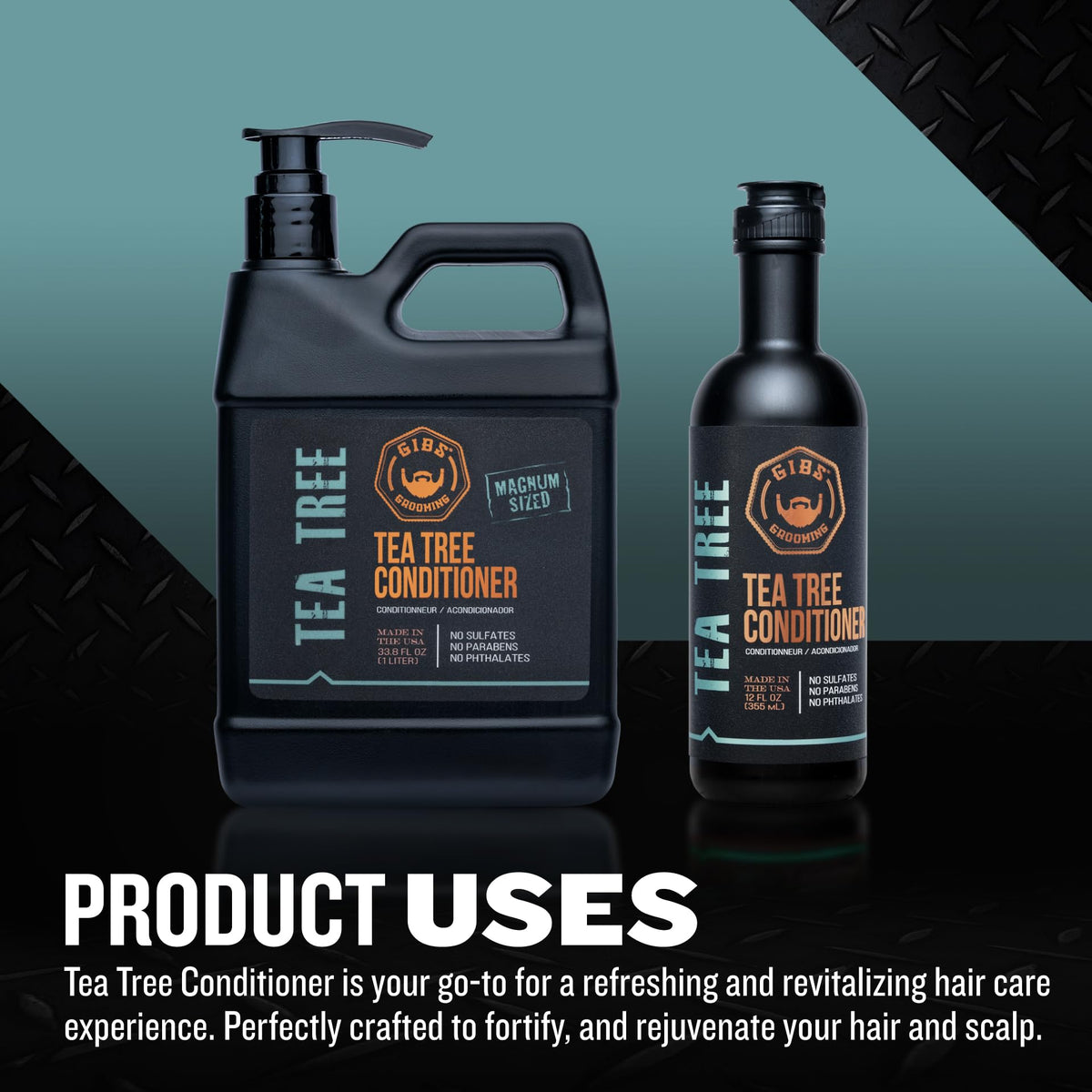 GIBS shampoo pump close-up highlighting easy dispensing and control
