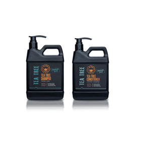 GIBS front bottles showing liter shampoo and conditioner, clear benefit of long-lasting supply