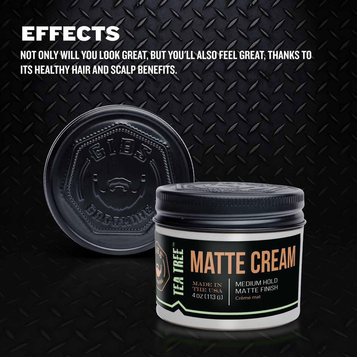 GIBS before and after hair comparison showing matte control benefit