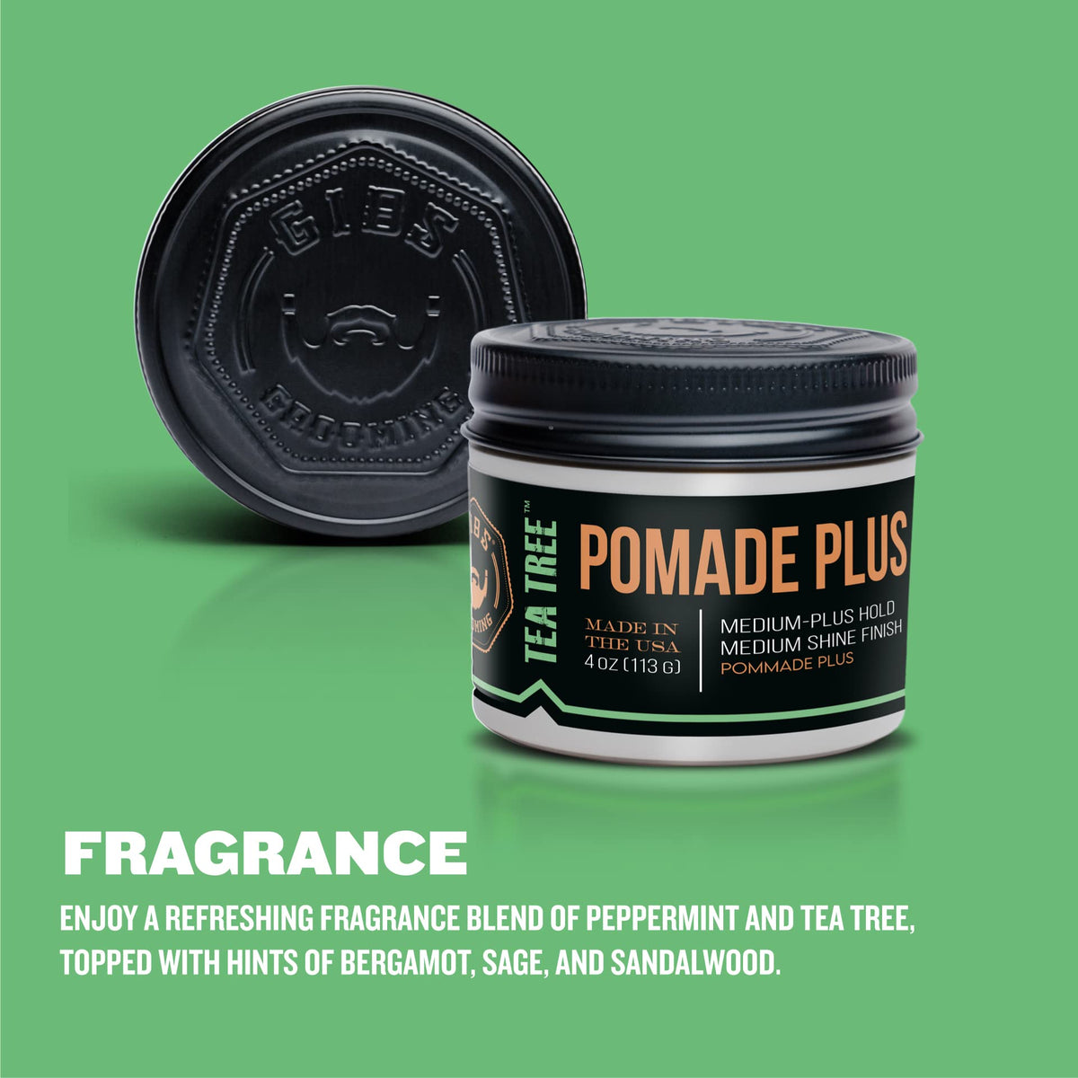 GIBS pomade being applied to hair showing workable hold and styling control