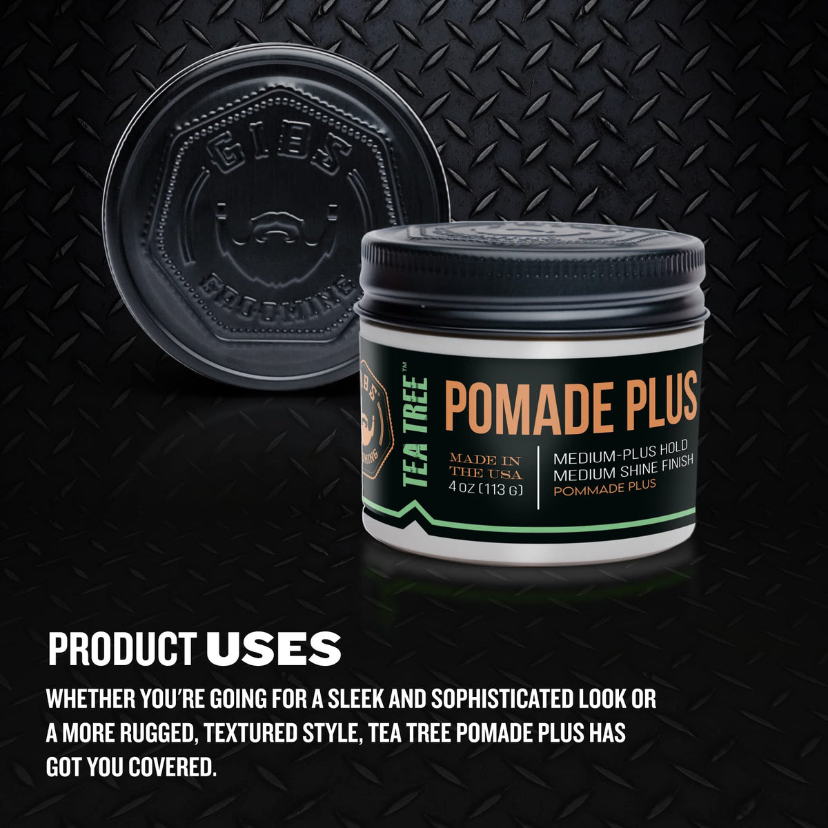 GIBS texture swipe on fingers showing creamy pomade that disperses easily