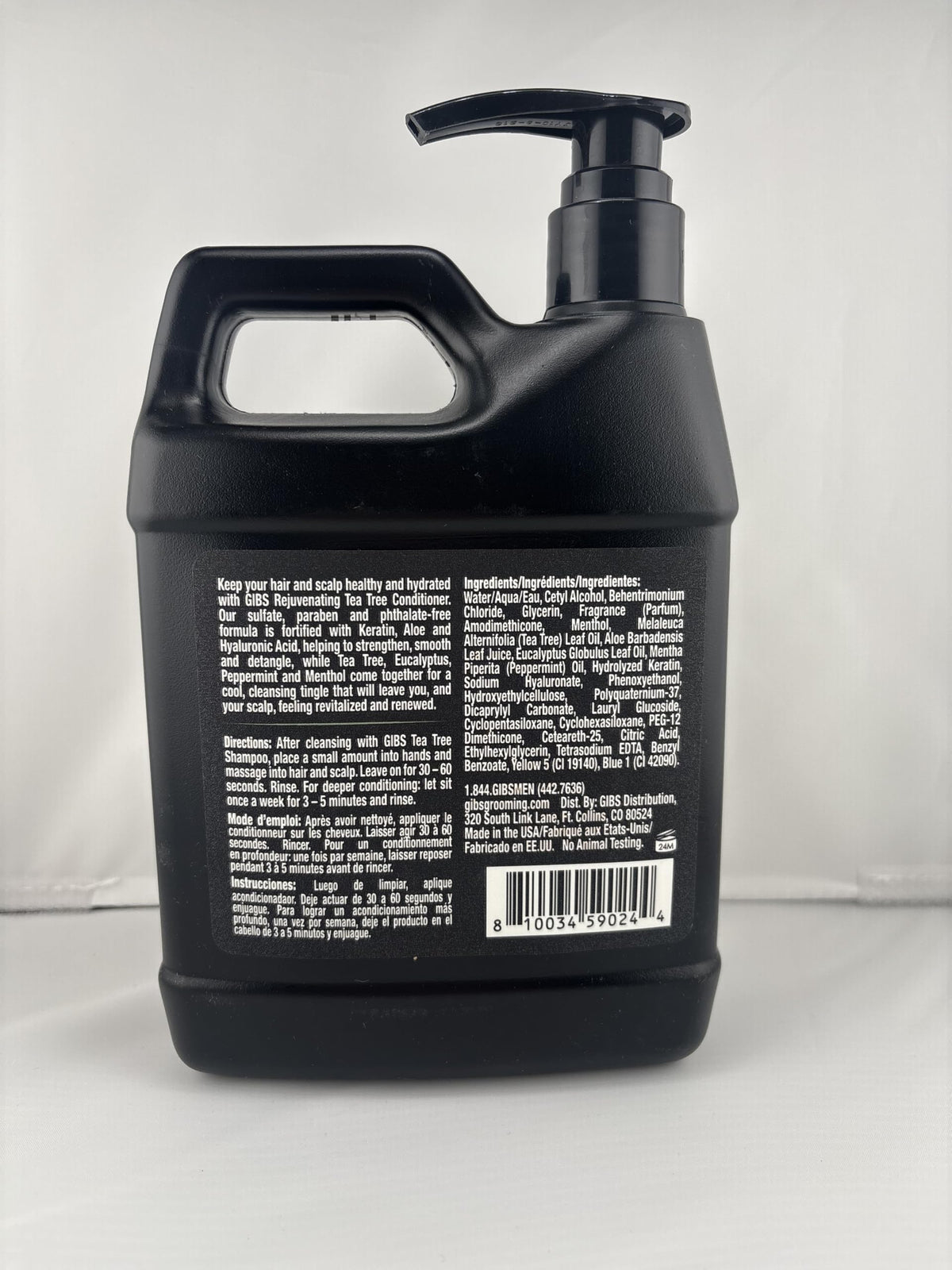 GIBS size and label showing liter capacity and tea tree benefits for value