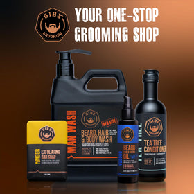 GIBS jar on bathroom shelf suggesting everyday grooming confidence