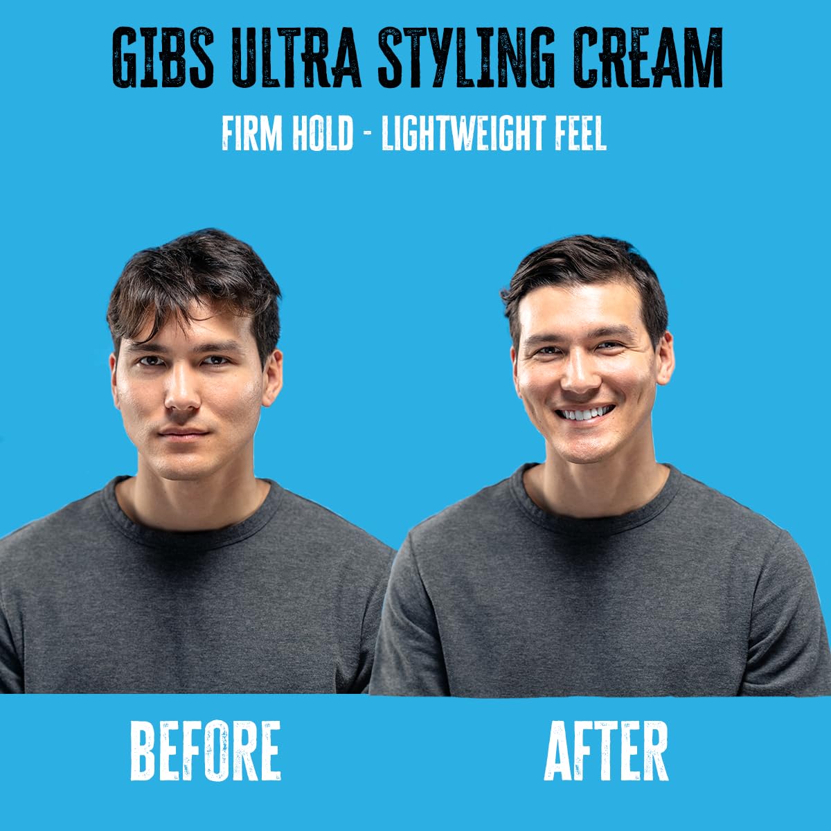 GIBS Ultra being applied from hand to hair for easy styling