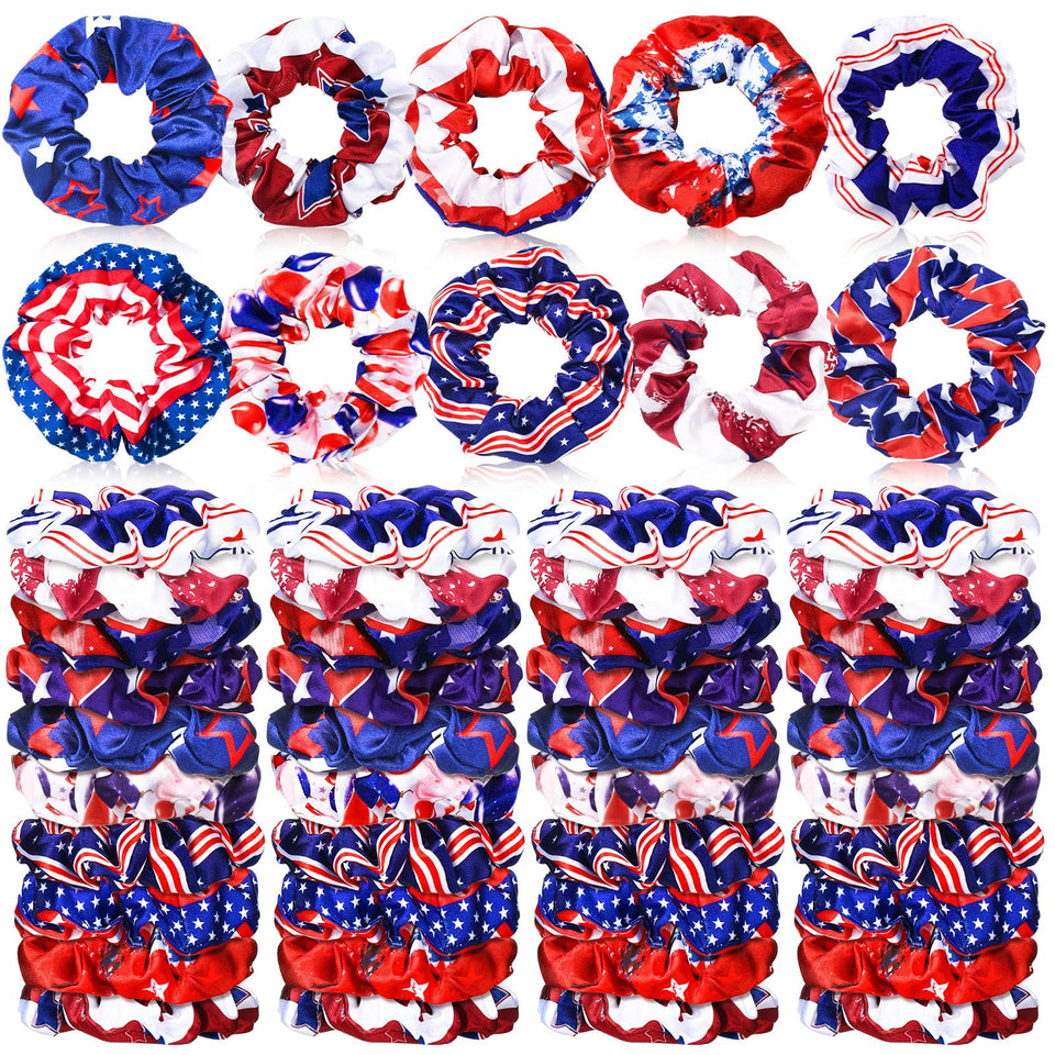 Giegxin front packaging showing all 80 satin scrunchies, great variety