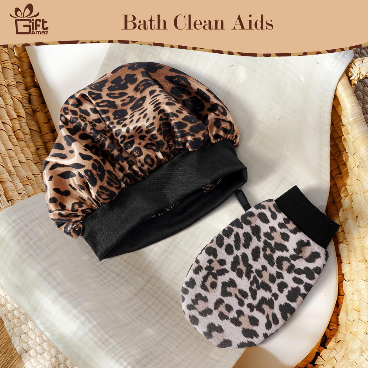 GiftAmaz exfoliating glove and soap detail for smoother skin