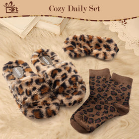 GiftAmaz leopard headband and eye mask displayed for relaxing wear