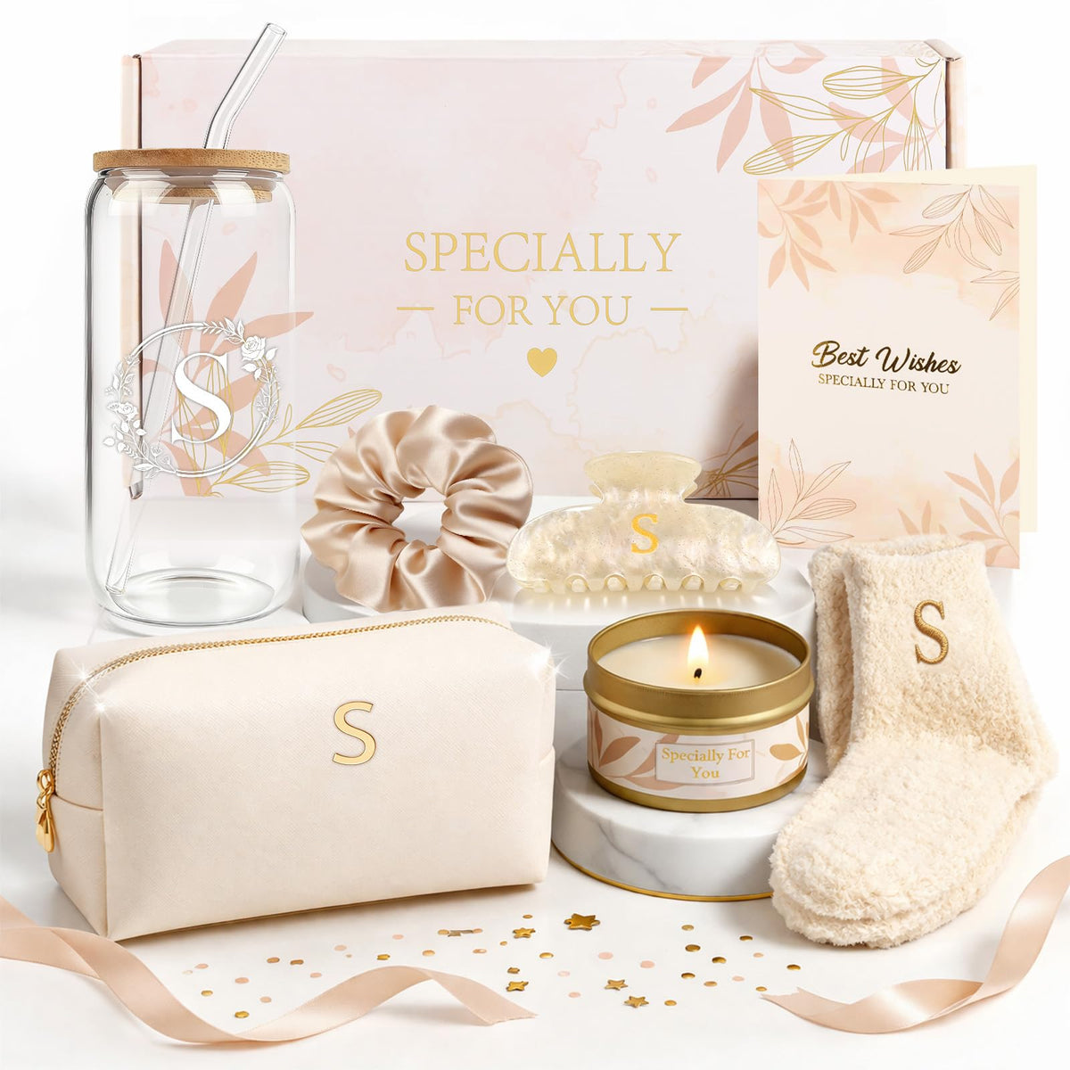 Giftota front packaging showing luxury gift box and initial, great presentation