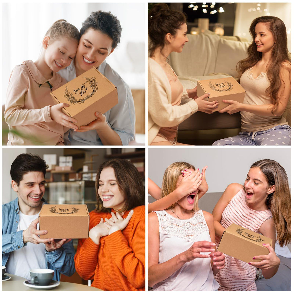GiftPeak assembled gift box staged in lifestyle setting inspiring joy