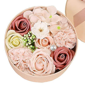 Giga Gud front packaging showing pink ribbon and boxed floral soaps, ideal gift