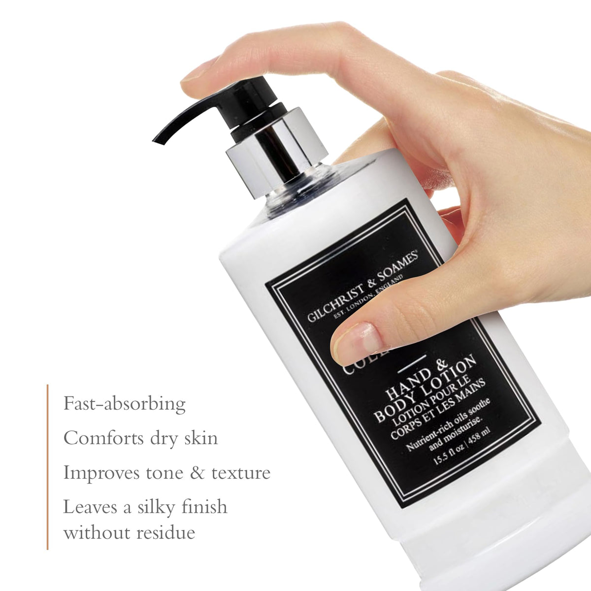 Gilchrist & Soames bottle on bathroom vanity suggesting daily routine elegance