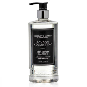 Gilchrist & Soames shampoo front bottle showing elegant packaging and premium branding benefits