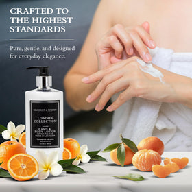 Gilchrist & Soames open cap with cream pour showing lotion consistency and ease