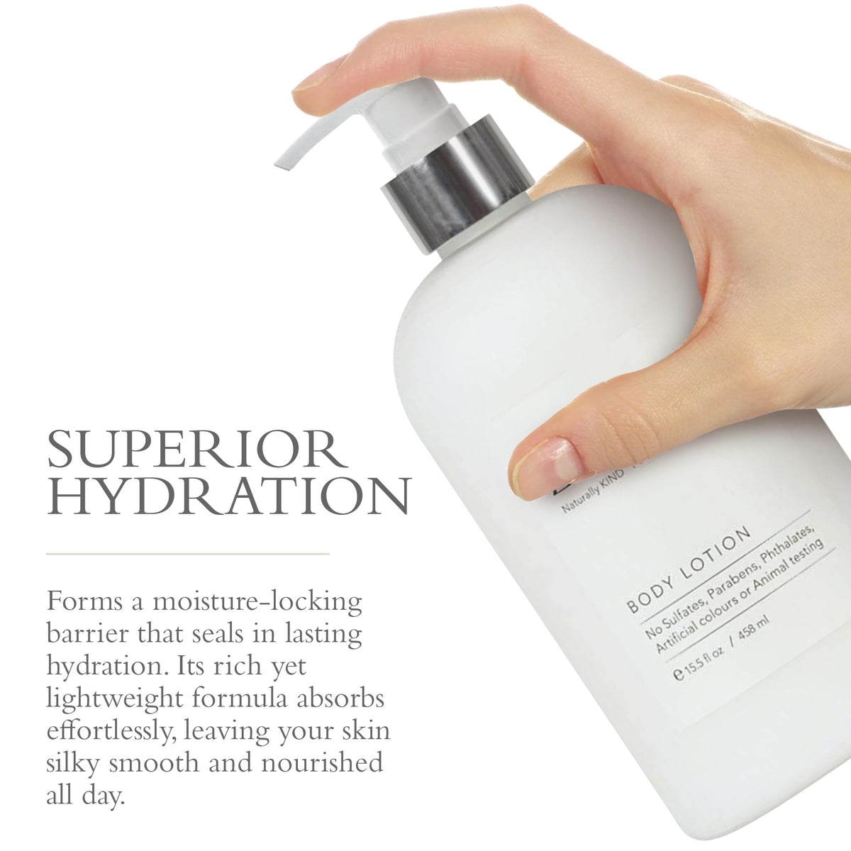 Gilchrist & Soames lotion pour texture close-up showing light creamy consistency for fast absorption