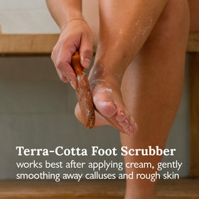GILDEN TREE cream being applied to heel to moisturize and soften skin