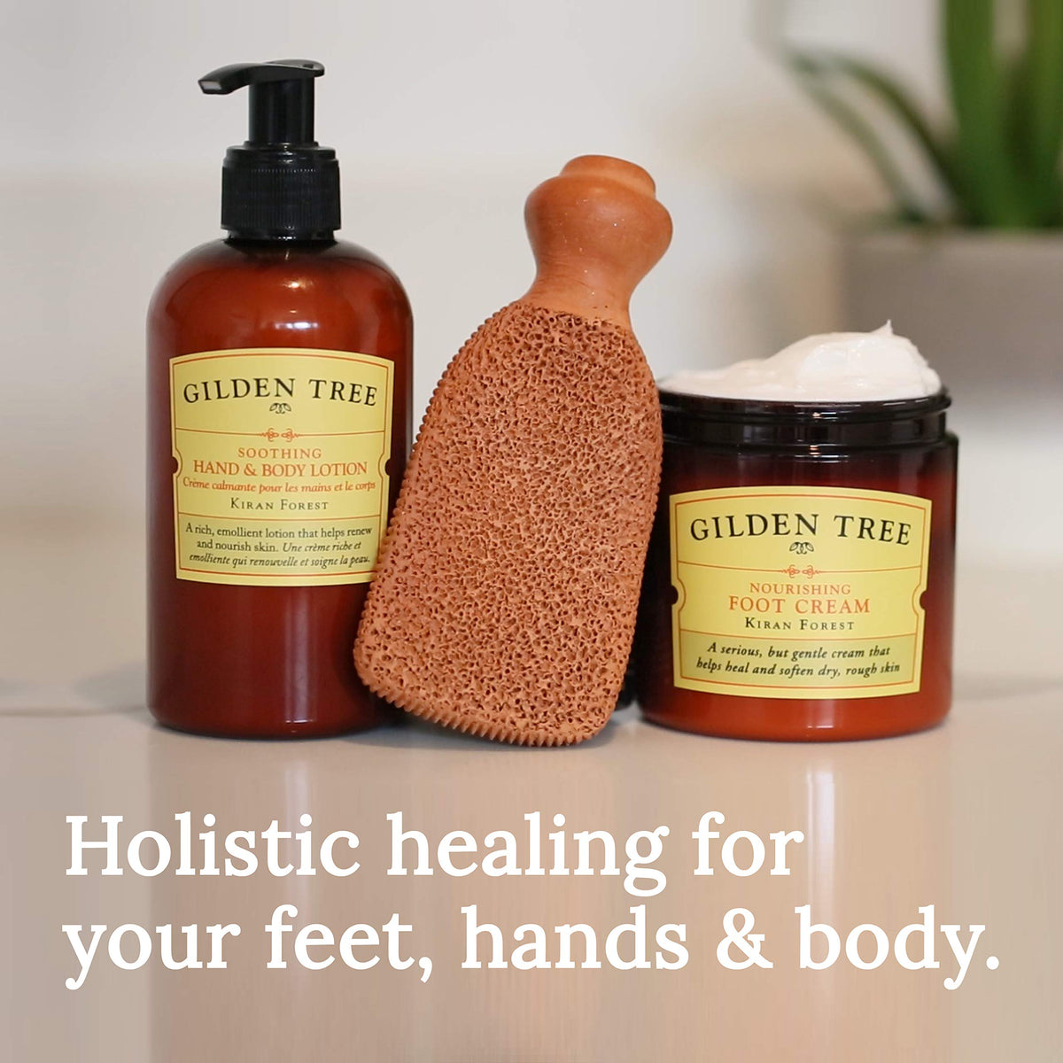 gilden tree cream applied to heel in use, illustrates softening benefit