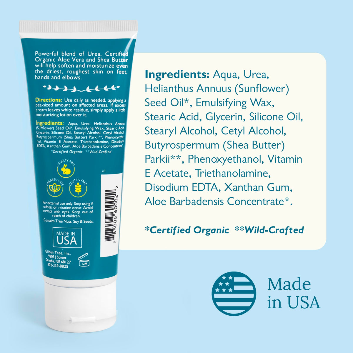 GILDEN TREE made in usa label emphasizing trusted domestic quality