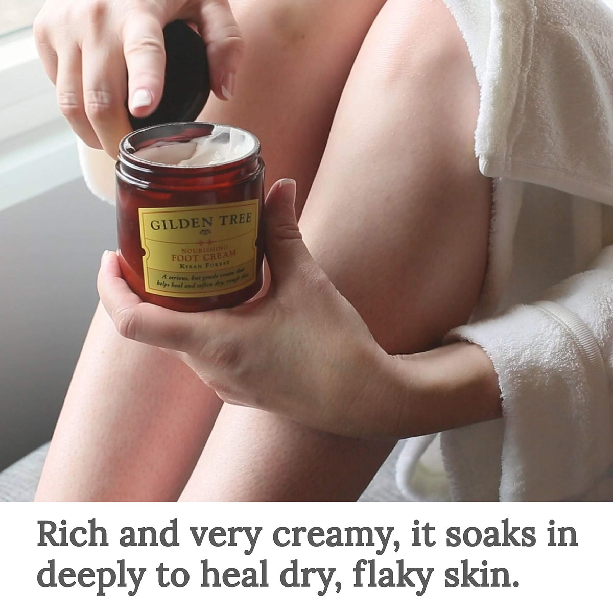 gilden tree open jar texture detail, highlights creamy absorption benefit