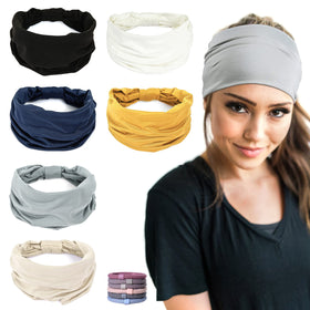 GiLi front view of six-pack headbands showcasing colors and styles for easy selection