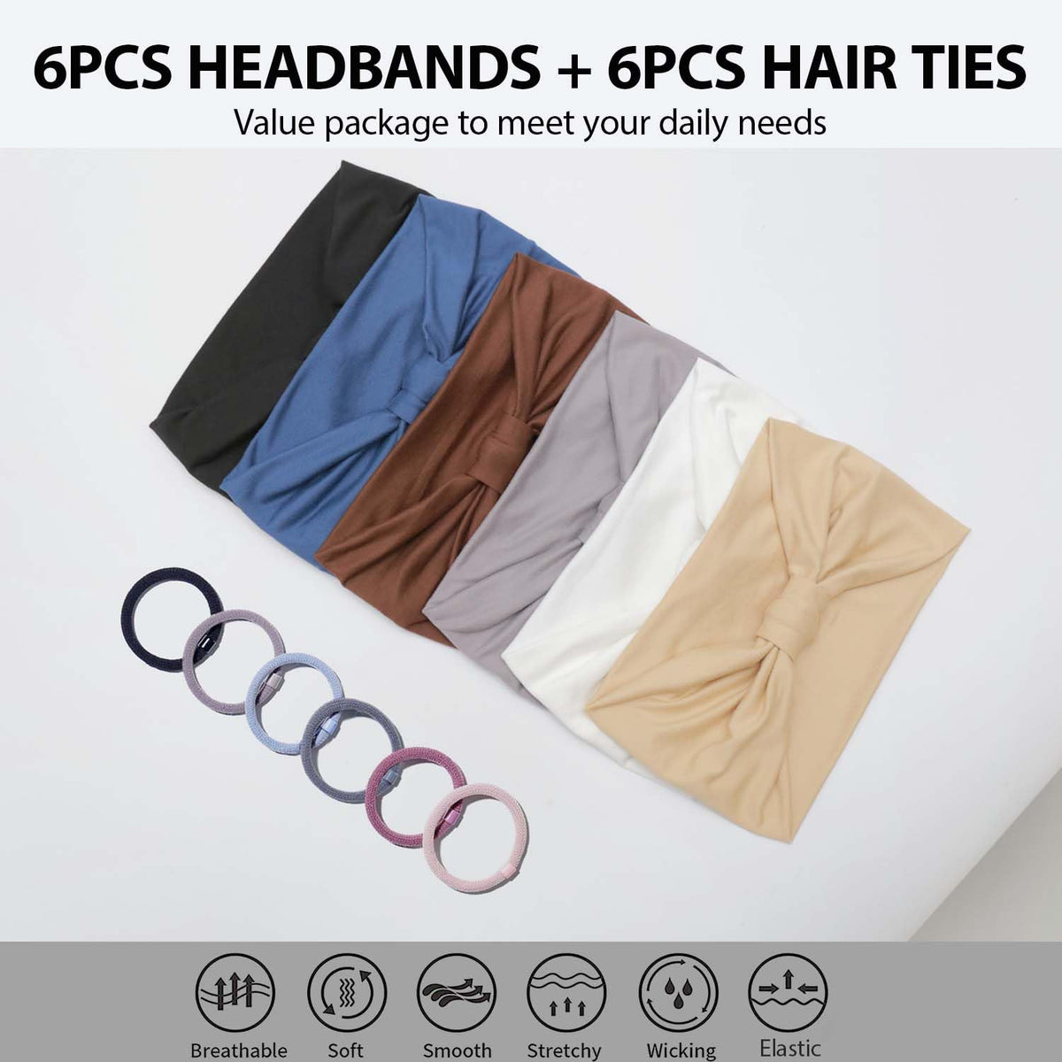 GiLi headband stretched to show 4-way elastic recovery and secure fit