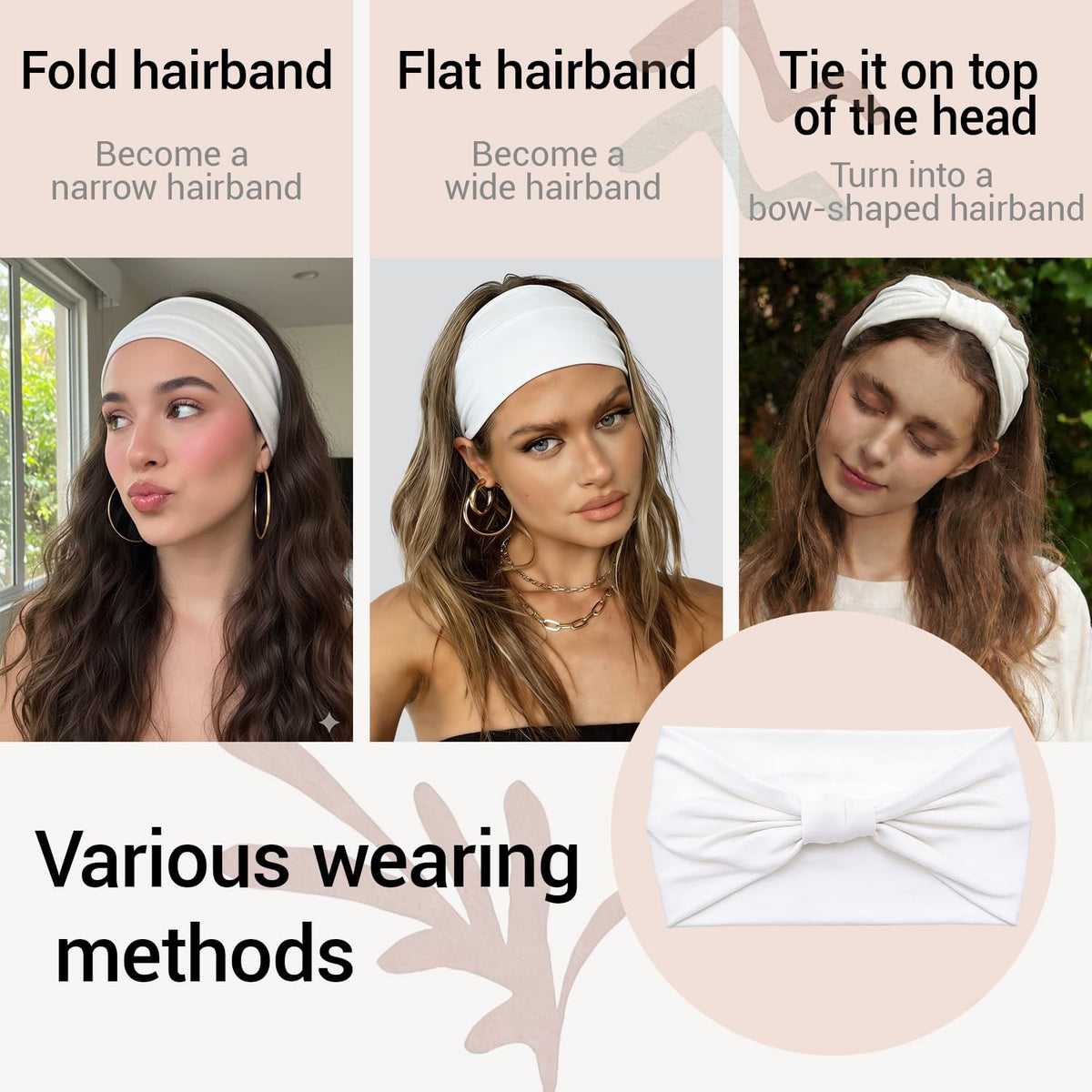 GiLi headband paired with matching hair ties offering styling and backup options