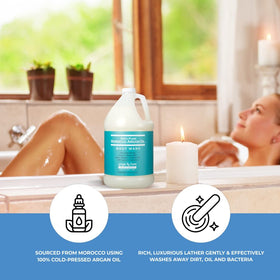 Ginger Lily Farms argan oil and botanical extracts displayed for natural ingredients benefit